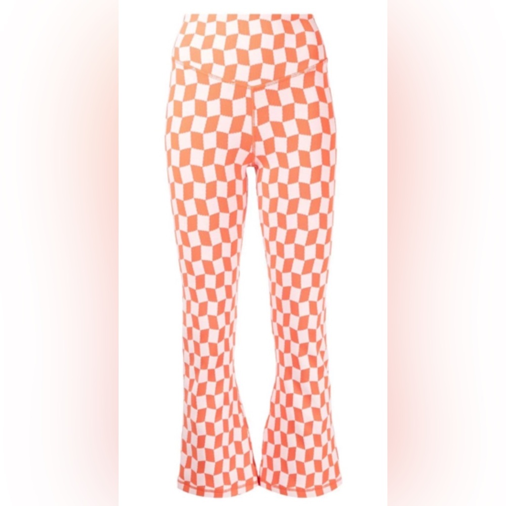 The Upside Orange and White Checkered Leggings New without tags
